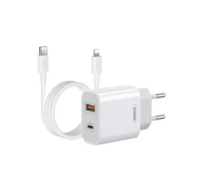 Remax Strujni Fast punjač USB 3.0 + Tip-C 20W RP-U68 + Kabl iPhone