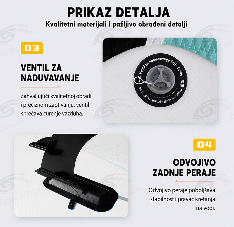 Sup Daska HUALE Red Devil 1149 (320x81x15cm) - Slika 7